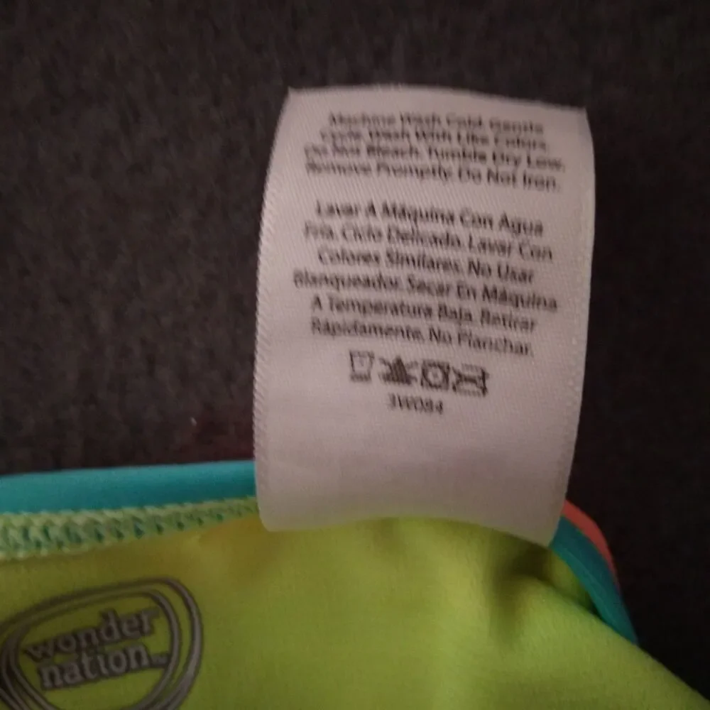Swimsuit Girls Size 6 Tankini Bright Neon Pineapple 2pc Boating Beach Children